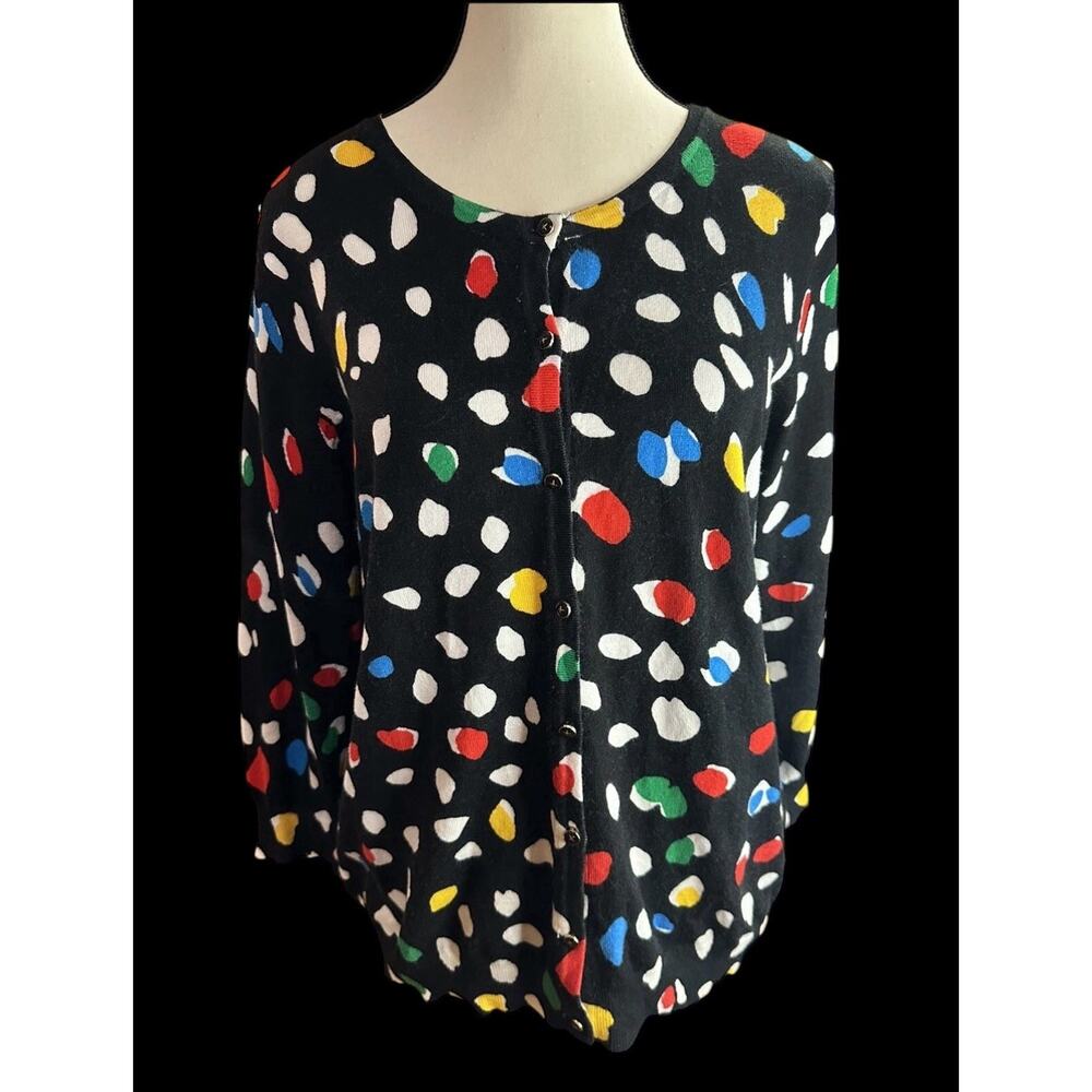 Joseph A Multicolor Button Up Sweater Ladies Sz L